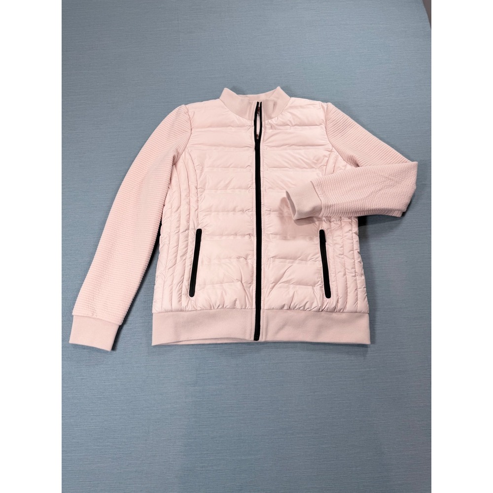 Marc New York Performance Puffer Jacket Women Large Pink Good Mixed Media Zip